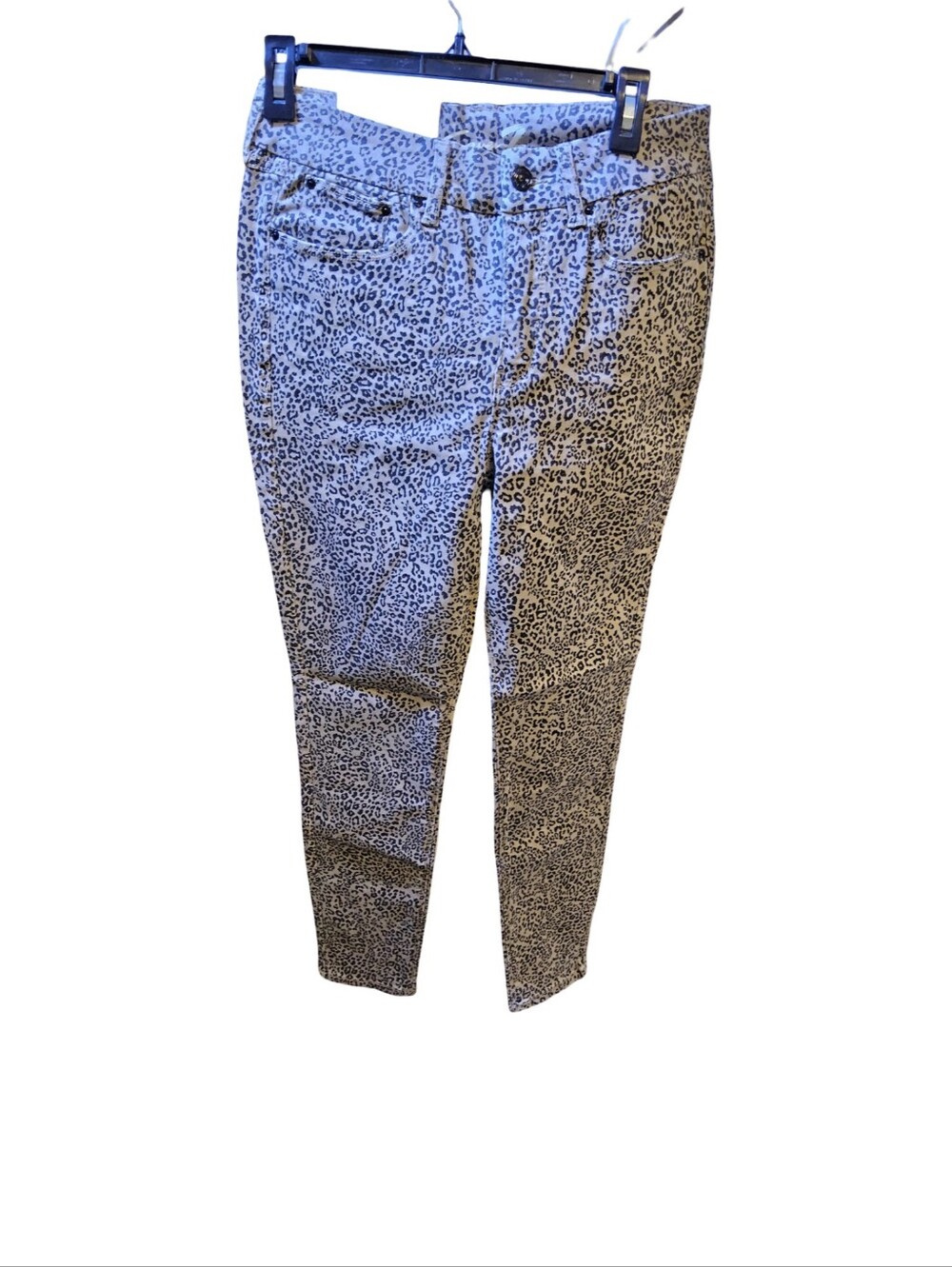 NWT Womens Size 4 Seven 7 Leopard Print Skinny Pants in Beige and Black